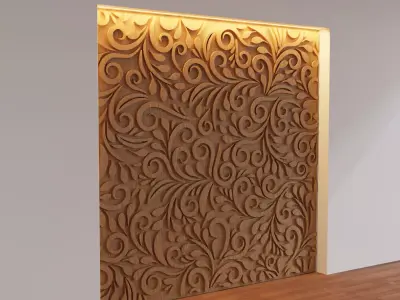 Decorative Wooden Wall Model 20 Low-poly 3D model