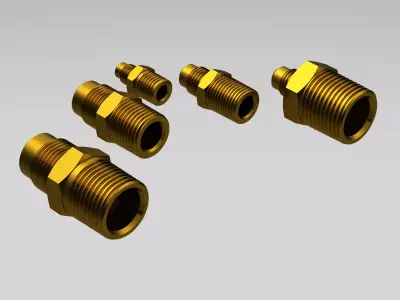 Parker Male Connector 48F Series 3D model