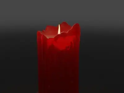 Animated Candle scene with swarm of moths  3D model
