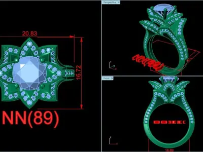 women ring 23 3D print model
