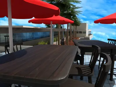 Marina Bay Sands Singapore Low-poly 3D model