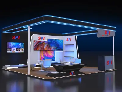 booth 6x6 open 3 side  3D model