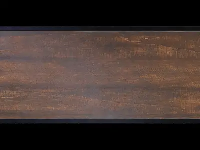 Stained Wooden Black Metal Console Table 3D model