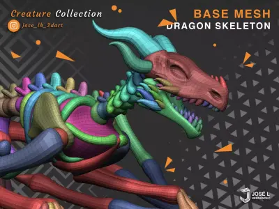BaseMesh - Dragon Skeleton 3D model