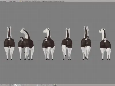 Llama Low-poly 3D model