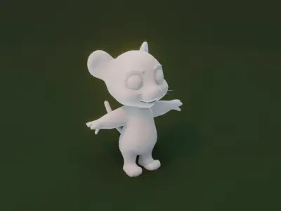 Cartoon Tiger Animated and Rigged Base Mesh 3D Model Low-poly 3D model