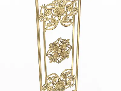 Boiserie Carved Decoration Panel 012 Low-poly 3D model