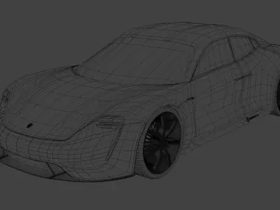 Porsche mission e Low-poly 3D model