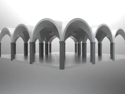 Arched Vault Structure Array Architecture Design 3D model