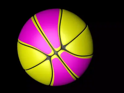 Basketball Pink n Yellow 3D model