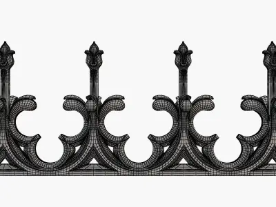 Gothic fence CNC 3D model