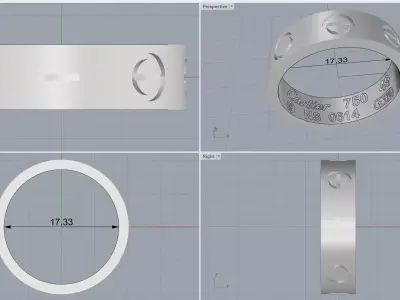 ring woman men  3D print model