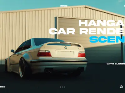 Hangar Environment 3D Model Without Car Low-poly 3D model