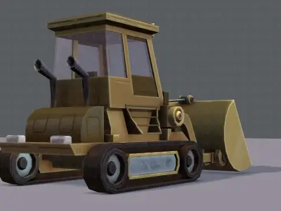 Tractor Cartoon Low-poly 3D model