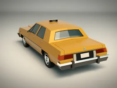 Low Poly Taxi Cab 02 Low-poly 3D model