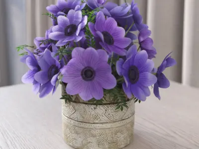 Flowers in vase 4 3D model