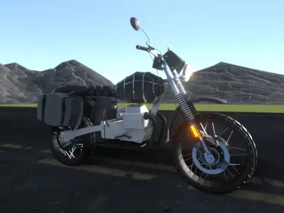 Motorcycle Lego style Low-poly 3D model