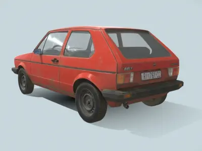 Volkswagen Golf I Low Poly Low-poly 3D model