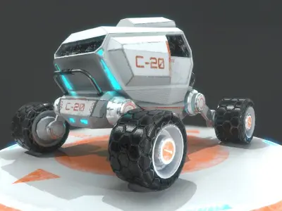  VEHICLE SCI FI LOWPOLY  Low-poly 3D model