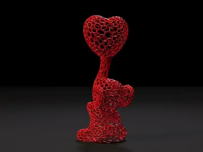 Elephant with a heart 3D print model