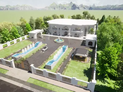 Luxury Grand house Low-poly 3D model