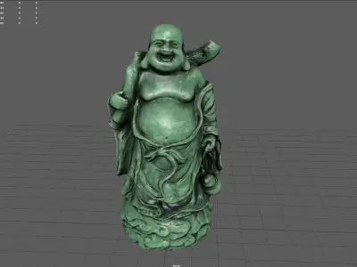 Laughing Buddha Statue Low-poly 3D model