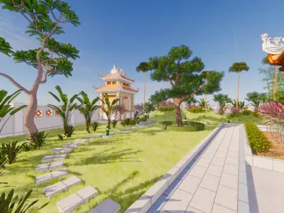 Temple general PhanNhac Free 3D model