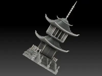  Pagoda asian 3D print model