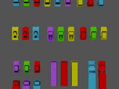 Casual Vehicles Pack - Set of 29 Vehicles  Low-poly 3D model
