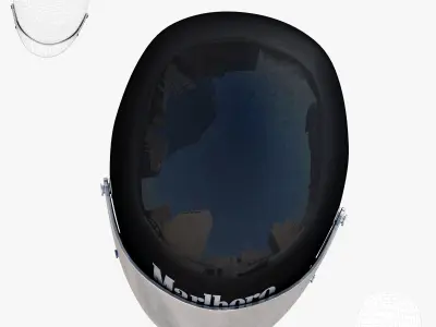 James Hunt helmet Low-poly 3D model