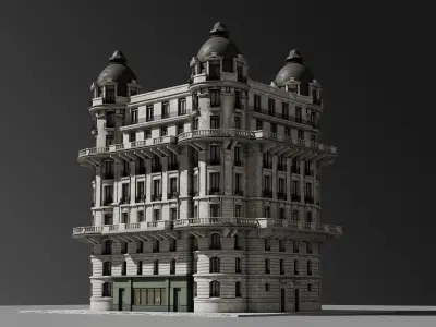 Parisian Haussmann Apartment Building 3D model