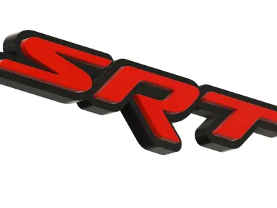 Dodge SRT Big Logo Two Version With Led 3D print model