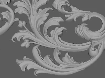 Central decor ornament for furniture 3D model 472