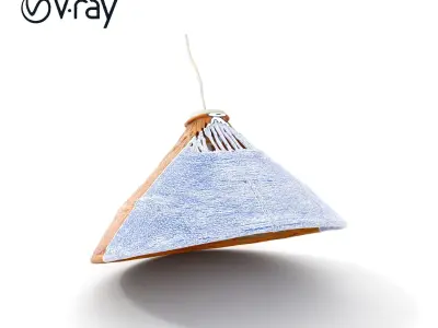 Wicker Pendant Lamp Shade D Model Pack Low-poly 3D model