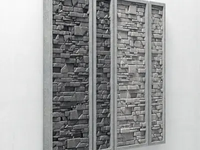 Stone panel decorative splinter 3D model