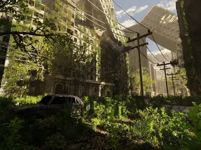 Abandoned Street Scene 3D model