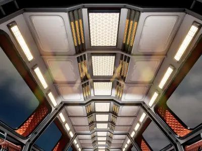 Modular Sci-Fi corridor vol 1 no texture  Low-poly 3D model