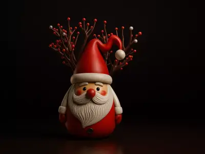 Santa Claus Christmas Decoration Festive Holiday Figurine  3D print model