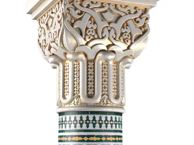 Column in oriental style Arabic columns 3D model