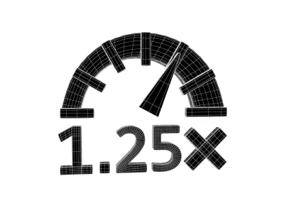 Speed 1 point 25 Symbol v1 002 Low-poly 3D model