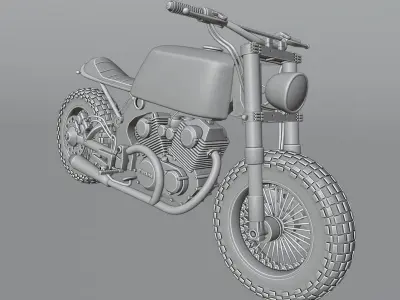Yamaha XV 750 Custom cafe racer  3D model