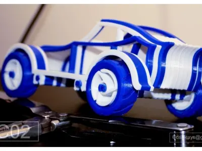 3D Printable Toy Car Kit TC02 3D model