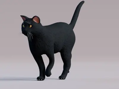 Low poly - Stylized cats - Bombay Cat Low-poly 3D model