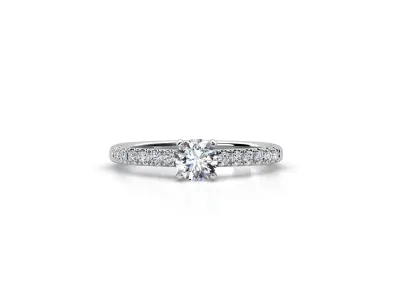 ZDR037 solitaire diamond engagement ring gold 3D print model