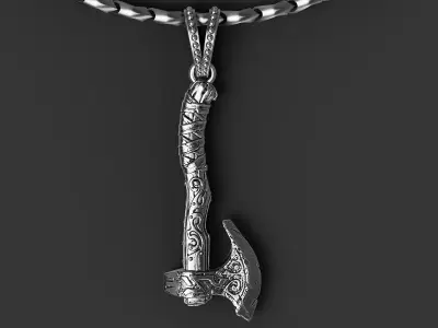 Pendant Axe Silver Gold  Print 3D print model