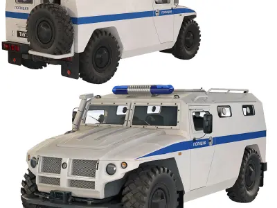 GAZ Tiger 233036  police 2005 3D model