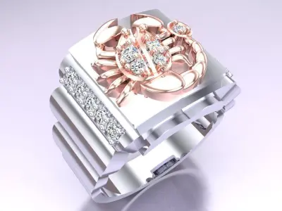 Scorpion Ring - Men ring - N581 3D print model