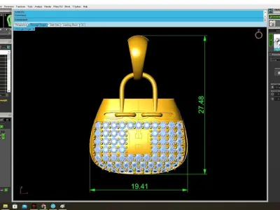 Luxury Lock Bag Pendant Jewelry Design 3921 3D print model