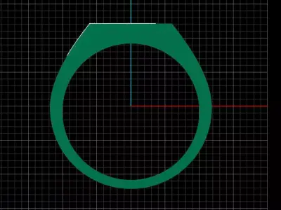 Mens Black Enamel Geometric Signet  Ring 15 3D print model