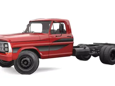 Truck F Series 4000 1987 Low-poly 3D model